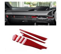 BEUAOCK Autocollant en Fibre de Carbone Souple for Console Centrale de Voiture, Compatible avec Mazda 3 BP Axela 2019 2020 2021 2022 2023 2024 2025(LHD Red Carbon)