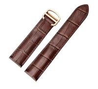 BEUAOCK Bracelet de Montre en Cuir Compatible avec Le Bracelet Cartier 14mm 16mm 18mm 20mm 22mm Compatible avec Les Bracelets de Montre de Remplacement for Hommes et Femmes(Brown-Gold,14mm)