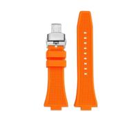 BEUAOCK Bracelet de Montre Tissot PRX Powermatic 80 12 mm à dégagement Rapide en Caoutchouc Silicone T137.407/410 avec Boucle en Acier Inoxydable for Homme(Orange Silver B)