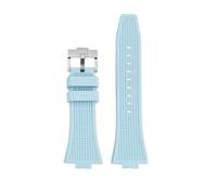 BEUAOCK Bracelet de Montre Tissot PRX Powermatic 80 12 mm à dégagement Rapide en Caoutchouc Silicone T137.407/410 avec Boucle en Acier Inoxydable for Homme(Light Blue Silver)