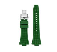 BEUAOCK Bracelet de Montre Tissot PRX Powermatic 80 12 mm à dégagement Rapide en Caoutchouc Silicone T137.407/410 avec Boucle en Acier Inoxydable for Homme(Green Silver B)
