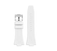 BEUAOCK Bracelet de Montre Tissot PRX Powermatic 80 12 mm à dégagement Rapide en Caoutchouc Silicone T137.407/410 avec Boucle en Acier Inoxydable for Homme(White Silver)