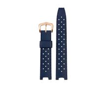 BEUAOCK Bracelet en Caoutchouc à Interface concave Compatible avec la Montre Cartier Pasha Notch for Homme, étanche et résistant à la Transpiration(Blue Rose Gold,20X12mm)