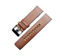 BEUAOCK Bracelet en Cuir de Vache Compatible avec Les Montres Diesel DZ 1399/ DZ4280/ DZ4290, avec Boucle ardillon en Acier Inoxydable(Brown Black,24mm)