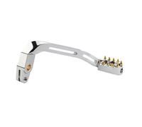 BEUAOCK Bras de Levier de Commande Central de Moto avec pédale de Repose-Pieds Compatible avec Harley Dyna Street Fat Bob Wide Super Glide FXDL FXDB FXD FXDWG(Chrome-B)