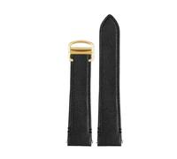 BEUAOCK Compatible avec Le Bracelet de Montre en Cuir de Vache Cartier Santos WSSA0010 WHSA0021 à dégagement Rapide Motif Crocodile Bracelet for Hommes et Femmes(B-Black-Gold,19mm)