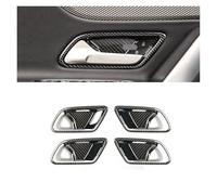 BEUAOCK Compatible avec Mercedes Classe A CLA W177 V177 C118 W118 AMG Poignée d'accoudoir de Porte de Voiture Couvercle de Cuvette Garniture Cadre Modification Accessoires(Carbon Fibre)