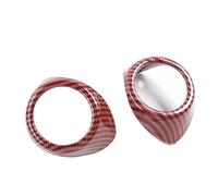 BEUAOCK Couvercle décoratif de Haut-Parleur stéréo Audio de Porte de Pilier A en Fibre de Carbone ABS, Compatible avec Ford Mustang 2015 2016 2017 2018 et Plus(Red Carbon Fiber)
