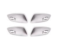 BEUAOCK Poignée de Porte intérieure en Fibre de Carbone for Voiture, Garniture de Remplacement Beige et Noire, Compatible avec BMW Série 3 E90, E91, E92, E93, E94 (2005-2012)(Gray 4PCS Set)