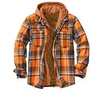 Beudylihy Chemise pour homme - Veste polaire doublée à carreaux - Chemise d'hiver - Manches longues - Chemise thermique à manches longues - Veste thermique matelassée doublée - Chemise bûcheron,