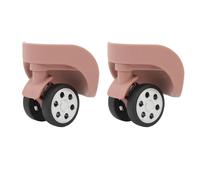 Beufee 1 Pair Luggage Replacement Wheels, Professional Quiet Universal Swivel Suitcase Luggage Mute Casters Replacement Wheels (Rose Gold)