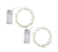 Beufee 2 Pcs Perles Perles Guirlandes, Blanc Perle Guirlande Lumineuse Noël Peal Guirlande Lumineuse Blanc Chaud Fée Lumière pour Anniversaire De Mariage
