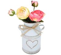 Beufee 2pcs Vintage Vase en métal, Vase décoration Maison Pays Vase métal galvanisé Lait Pot Vase Pot de Lait Pays Vase Maison et Mariage Vase de Ferme Arrangement Floral