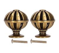 Beufee , 2set Vintage Drawer Handles Round Flower Design Kitchen Cupboard Bathroom Dresser Cabinet Hardware Handles for Home Decoration (366 cage à oiseaux-bronze)