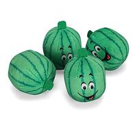 Beufee 4Pcs Squeaky Plush Dog Toys, Watermelon Dog Toy Funny Pet Plush Pet Toy with Fruits Shape Dog Toy for Small Dogs Cute Dog Chew Toys