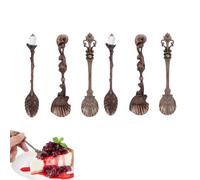 Beufee 6pcs cuillère à café en Alliage de Cristal rétro cuillère à thé, cuillères à thé pour Le thé décoratif cuillère à Dessert cuillères à crème glacée pour la Vaisselle de café