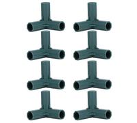Beufee 8 pièces connecteurs de Construction de Cadre de Serre, raccord de Tuyau en PVC coudé à 3 Voies de 16 mm pour Construire des connecteurs de Meubles de Cadre de Serre Robustes,