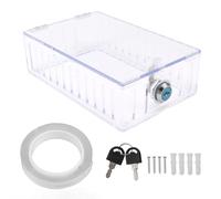 Beufee Boîte de Verrouillage de Thermostat, Couvercle de Thermostat Universel, boîte de Verrouillage Transparente, Petite Cage de climatiseur, Protection de Thermostat avec clé pour