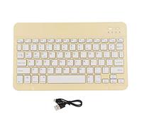 Beufee Clavier Bluetooth Portable, Clavier sans Fil avec Fonction D'écran De Verrouillage, Petit Clavier Bluetooth, Mini Clavier pour Tablette, PC, Ordinateur Portable(Jaune)