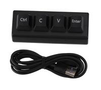 Beufee Clavier Programmable, 4 Touches, Clavier De Jeu Mécanique à Une Main, Interrupteur Rouge Ctrl C V Enter, Mini Clavier Macro pour Bureau De Jeu(Noir)
