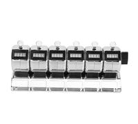 Beufee Compteur de Bureau, Compteur à unités Multiples avec Base, Paquet de 6, 4 Chiffres en Acier Inoxydable pour l'inventaire des Personnes et des événements