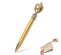 Beufee Couteau de déchiquetage de Lettre Vintage, déchiqueteuse d'enveloppe découpeuse de Bureau déchiqueteuse d'enveloppe métallique déchiqueteuse d'enveloppe Home Manual Envelope Split Cutter(Or)