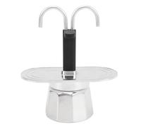 Beufee DOUBLE SPOUT ESPRESSO MAKER, cafetière à faire du café rapidement, pour le camping à la maison en plein air (Ten corner base)