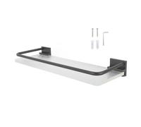 Beufee Floating Shelves for Wall, Bathroom Wall Shelf Aluminum Modern Floating Shelf for Bathroom Kitchen Organizers and Storage (Grey)