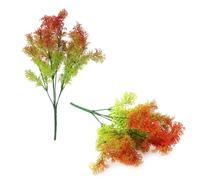 Beufee Lot de 2 Plantes de Gazon Artificiel, 33 cm, Fausses Plantes décoratives, algues en Plastique, Fausses Plantes d'extérieur pour décoration de Jardin de Maison (algues Orange)