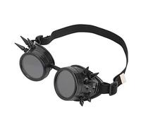 Beufee Lunettes Steampunk, Abs Industriel Vintage Unique À Pointes De Soudage Lunettes Steampunk Double Couche Lunettes De Soleil Coupe-Vent (Noire)