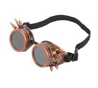 Beufee Lunettes Steampunk, Abs Industriel Vintage Unique À Pointes De Soudage Lunettes Steampunk Double Couche Lunettes De Soleil Coupe-Vent (Couleur cuivre)