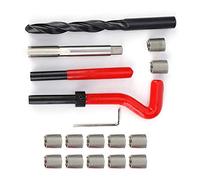 Beufee M12x1.25 Thread Repair Kit, 17Pcs Helicoil Thread Inserts Taps Kit Hand Tool Set Twisted Drill Wrench Threaded Insert