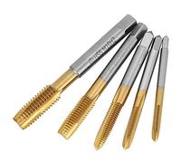 Beufee Machine Tap Tip, 5PCS Containing Cobalt Tap Set Metric and Die Set a Metal Thread Screw Hand Tools M4 to M10