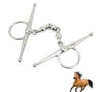 Beufee Mors de Filet à Joue complète en Acier Inoxydable, Mors de Filet à Joue complète d'équitation de 135 mm avec chaîne à Billes