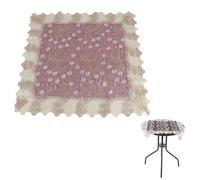 Beufee Petite Nappe carrée, nappes en Dentelle pour Tables carrées, couvertures de Table décoratives brodées Florales, Dessus de Table en Dentelle Rose(M)