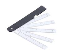 Beufee Plastic Scale Ruler, Drafting Fan Architect Engineering Metric Scale Ruler Multi Ratio Measuring Tools for Art Drawing Clothing Interior Design System