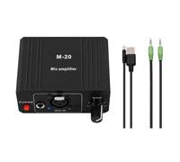 Beufee Préampli De Microphone, Préamplificateur De Micro De Sortie XLR à Alimentation Fantôme 48 V pour Tout équipement D'enregistrement De Musique De Microphone à Condensateur, Noir