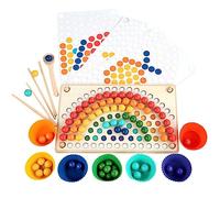Beufee Rainbow Clip Perle Puzzle Tri Triing Toys, Early Education Puzzle Board Game Learning Education Toy Preschool Learning Toy
