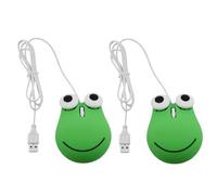 Beufee Souris Filaire, 2 pièces, Petites Souris optiques USB en Forme de Grenouille, 1600PDI, 3 Boutons, Mini Souris ergonomiques pour PC, Ordinateur Portable et de Bureau