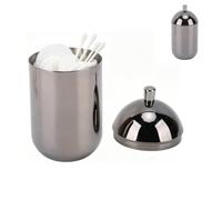 Beufee Support pour cotons-tiges cosmétiques, cotons-tiges en acier inoxydable, distributeur de tampons de maquillage, boîte de rangement, support Qtip, pot de salle de bain en aci