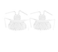 Beufee Tablier à volants blanc, 2 pièces rétro tabliers pour femmes pur coton cuisine tablier de cuisine Vintage bavoir robe cuisson cadeau pour les filles