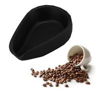 Beufee Tasse doseuse de grains de café en silicone, plateau de mesure, ventouses, accessoires pour expresso, pesée, plateau doseur unique (Noire)