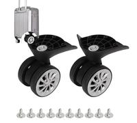 Beufee Valise à Bagages Roues, Une Paire Nylon Noir Roue Pièces de Rechange Valise à roulettes Tourister Voyage Tronc Roulette pour Le Remplacement
