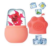Beugo 1PCS Gla?on Visage Réutilisable en Silicone, Ice Roller Massage Face | Outil de Massage Glacé, pour les yeux, le cou, le Rouleau de Massage du Visages Beauté Outils de Soin de la Peau (Rose)