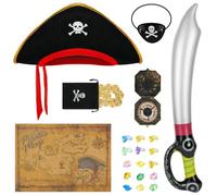 Beugo Accessoires de Costume Pirate,Deguisement Pirate | Accessoires de Carnaval, pour Enfants Pirates Fête Cosplay Pour Halloween Carnaval