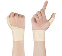 Beugo Attelle Pouce Droit Gauche, 2PCS Orthese de Pouce Élastique Réglable, pour Pouces, Hommes, Femmes, Liberté de Mouvements Orthese Pouces (Orange beige)