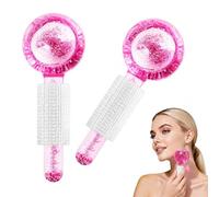 Beugo Lot de 2 Globes de Glace pour Soins du Visage, Rouleau de Glace Rafraîchissant pour le Visage, Les Yeux, Réduit les Gonflements et Les Cernes, Massage Visages Hockey Sur Glaces (Rose)