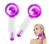Beugo Lot de 2 Globes de Glace pour Soins du Visage, Rouleau de Glace Rafraîchissant pour le Visage, Les Yeux, Réduit les Gonflements et Les Cernes, Massage Visages Hockey Sur Glaces (Violet)
