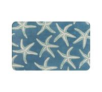 BEULSI Tapis de sol en laine avec étoile de mer côtière antidérapant, absorbant, lavable, pour cuisine, salon, salle de bain, 50,8 x 80,1 cm