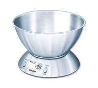 BEURER Balance de cuisine jusqu'à 5 kg 1 g Tare LCD Bol 1,5 litre inox KS 54
